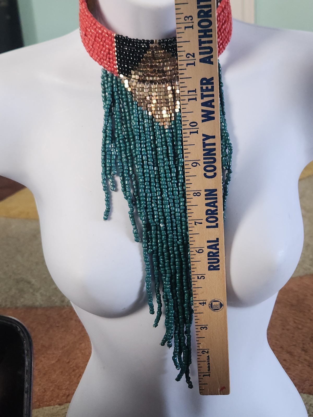 Beaded Dangle Choker Collar Statement Necklace Mu… - image 5