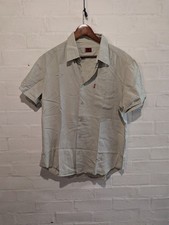 Levi's Vintage Men?s Red Tab All Duty Linen Cotton Work Shirt Light Grey XL