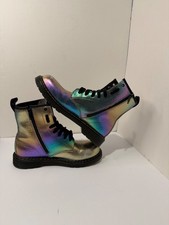 Dr Martens Junior 1460 Rainbow Crinkle Leather Lace Up Boots toddler Size 7