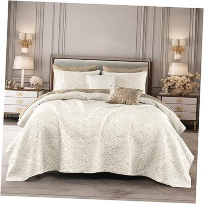  Silk Satin Quilt Set 5 Pcs Cooling Luxury King Bedspreads Summer Blankets 