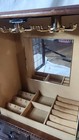 Vintage Jewelry Cabinet 15" tall. Mahogany finish wood with glass doors. — photo 4