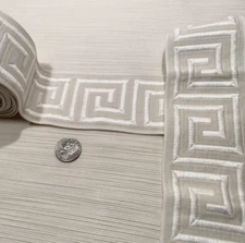 34” SAMUEL & SONS 2.75” Aristotle Greek Key Oyster 100% Viscose Trim $90 Retail