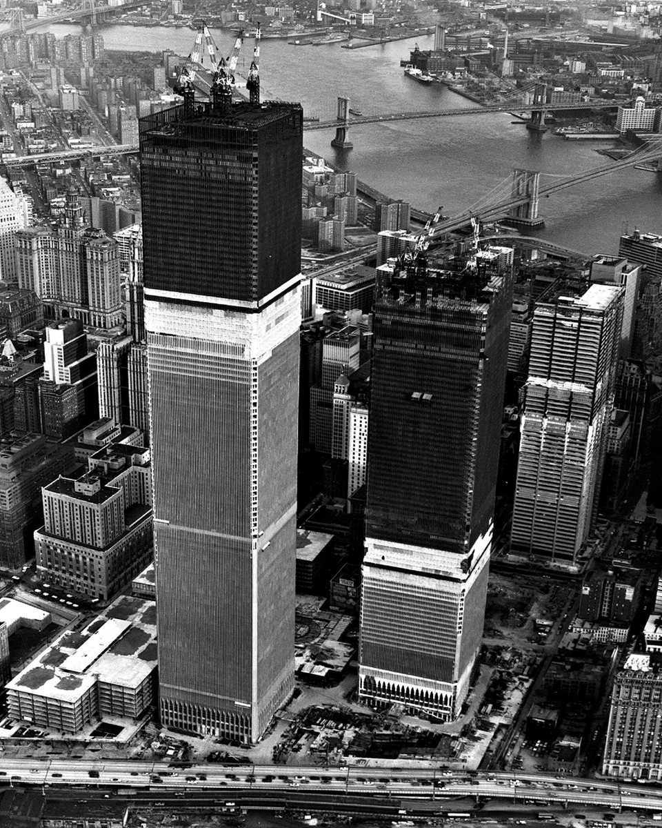 New 8x10 Photo: World Trade Center Twin Towers under Construction