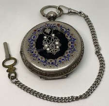 SWISS POCKET WATCH Silver Case Runs