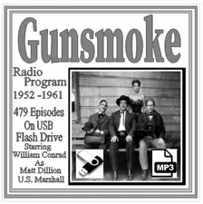 GUNSMOKE 478 Classic Old Time Radio Shows OTR MP3 On USB Flash Drive