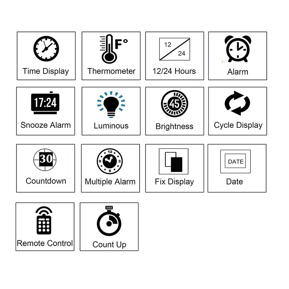 FLAITO 3D LED Multi-Functional Remote Control Digital Wall Clock (White) - Image 4 of 4