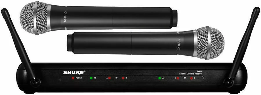 Mic Wireless Microphone Studio Professional Audio SHURE Dual Vocal SVX288 PG58