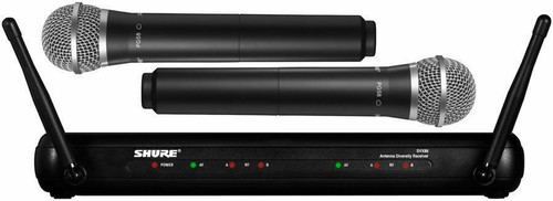 Mic Wireless Microphone Studio Professional Audio SHURE Dual Vocal SVX288 PG58 - Picture 2 of 6