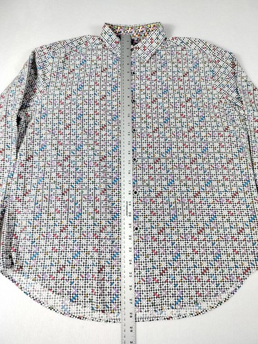 Robert Graham Shirt Men's Large Anemone Multicolor Geometric Flip Cuff Corpcore - Picture 12 of 15