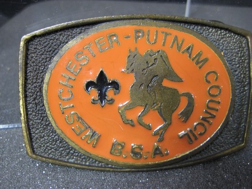 VINTAGE BOY SCOUTS OF AMERICA BRASS BELT BUCKLE BSA Westchester Putnam Council - Picture 5 of 6