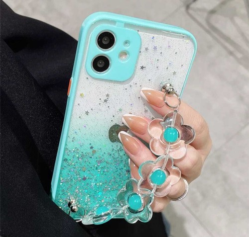 Case For iPhone 13 12 Pro 11 Pro Max 8 7 SE Glitter shockproof with Wrist strap - Picture 22 of 22