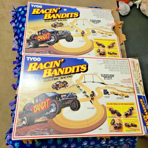 2 TYCO RACIN' BANDITS HO SLOT CAR RACE SETS , BUILD ULTIMATE OFF ROAD