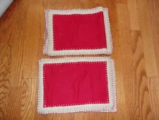 New VHC Brands Oslo Taupe/Red Placemats Set of 6