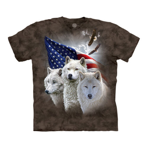 The Mountain Erwachsenen Batik T-Shirt "Patriotic Wolves" Gr. L - Bild 1 von 2