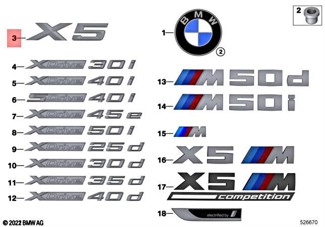 Genuine BMW X5 G05 X5 30dX 40iX 50iX SAV Lettering 51147424395 | eBay