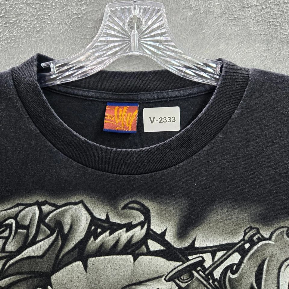 OG ABEL Men Shirt 2X Black No Love All Hustle Floral Rose Ink Art Graphic Tee - Image 4 of 4