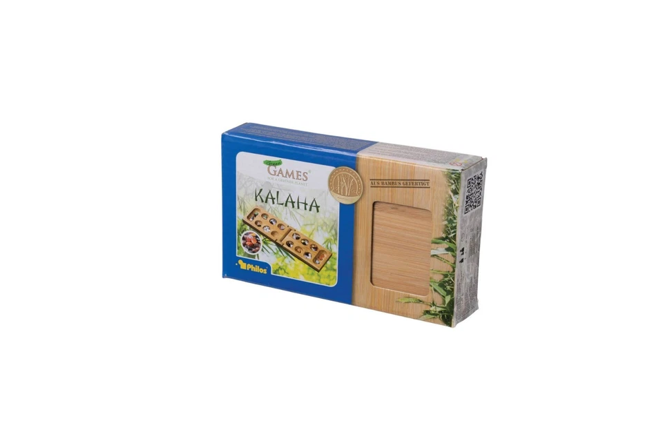 Philos Folding Mancala Board  - Travel Size Game, Bamboo, 32cm opened - Image 2 of 4