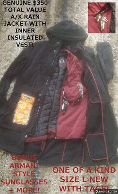 NEW/NWT ARMANI EXCHANGE A/X WINTER/RAIN JACKET/COAT-S=L-INCLUDES INSULATED LINER
