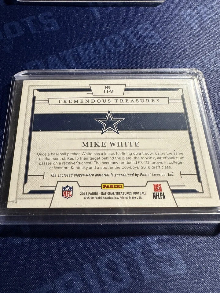 2018 NATIONAL TREASURES MIKE WHITE TREMENDOUS TREASURES ROOKIE PATCH 64/99 - Image 3 of 3