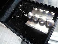 SUPER Finnish Modernist Sterling Silver Pendant Kupittaan Kulta Finland c.1970s