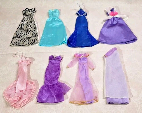 Mixed Barbie Doll Vintage Gown Dress Accessories Disney Hercules Clothes - Lot A