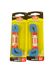 2 Pack KIWI STYLE Flat Neon Blue Shoe Laces 45"  1776