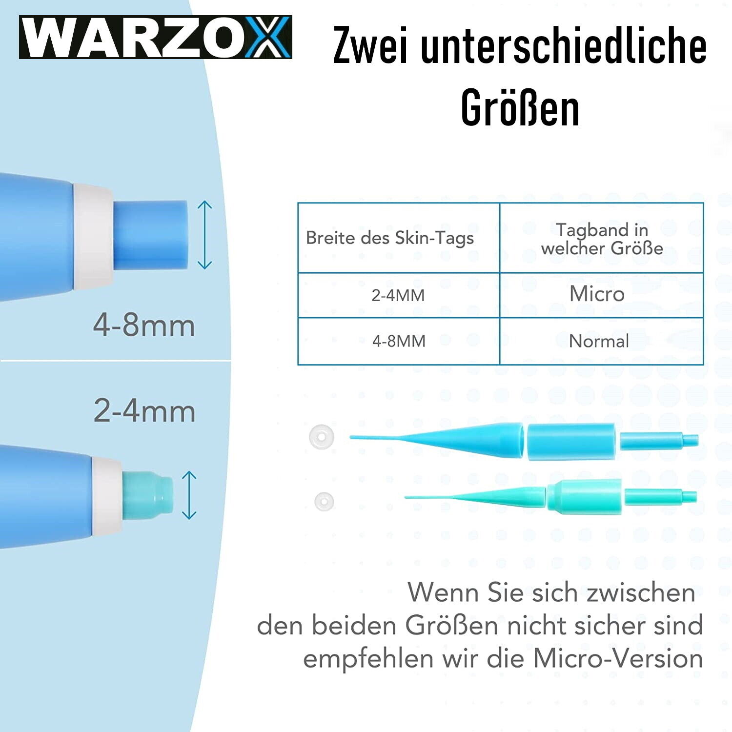 WARZOX Skin Tag Remover Kit Stielwarzen Set Fibrom Kosmetik Entferner 54tlg