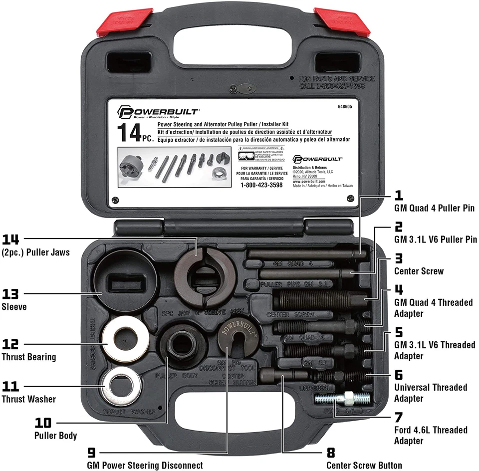 Powerbuilt Alltrade 648605 Kit 20 Power Steering and Alternator Pulley Removal a - Image 2 of 4