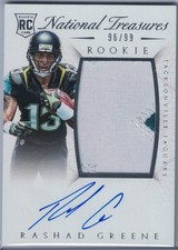 2015 PANINI NATIONAL TREASURES #117 RASHAD GREENE JSY AU RC #96/99-2 COLOR PATCH