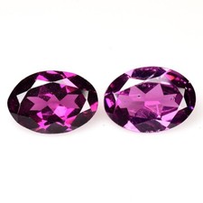 1.55 Ct & 7x5 mm - PURPLE PINK NATURAL RHODOLITE GARNET OVAL CUT 2Pcs GEMSTONES