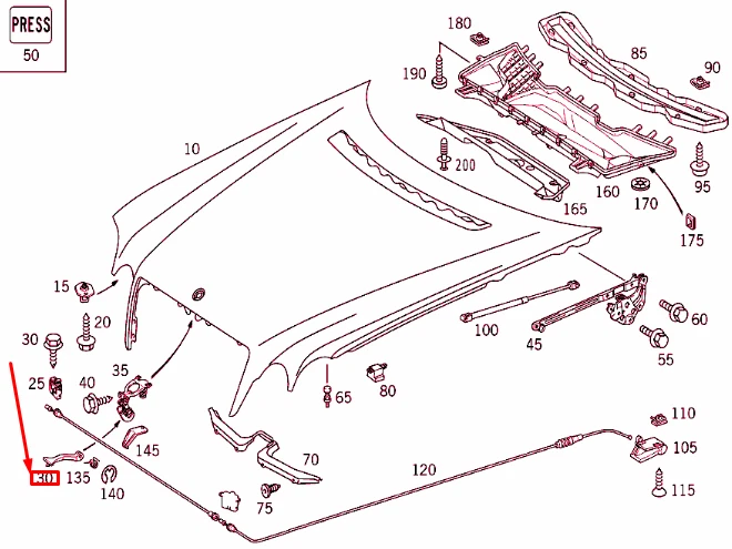 MERCEDES-BENZ E W210 Engine Hood Release Handle A2108870727 NEW 