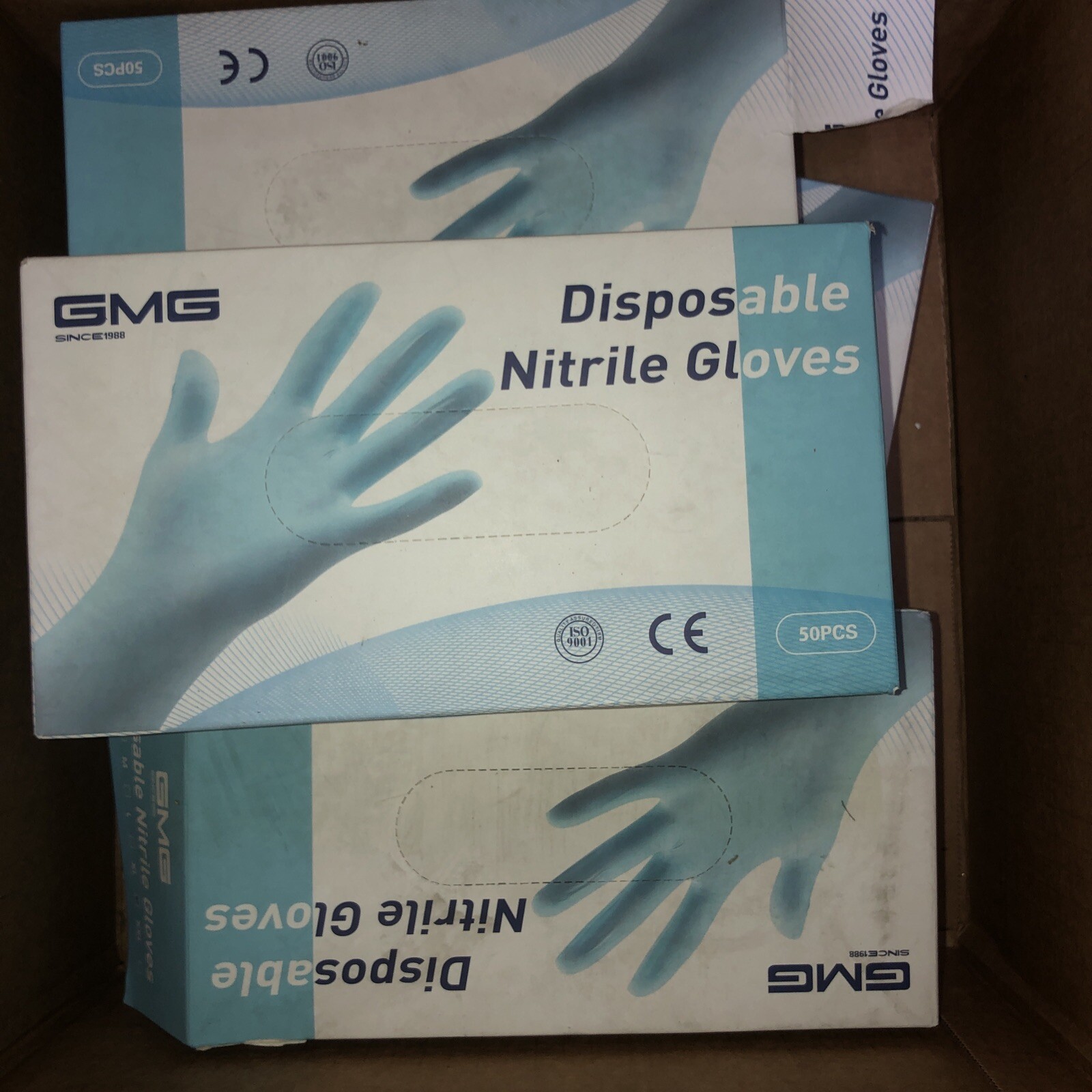 GMG Disposable Nitrile Gloves 5 BOXES OF 50 Pk (TOTAL 250) X Large Blue