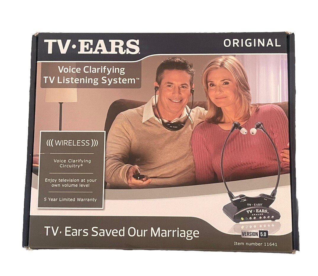 TV Ears Digital Wireless Headset System Dual Wireless Headset for TV Complete