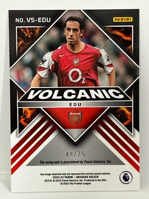 2022-23 Panini Obsidian Soccer Arsenal Volcanic Autograph Orange