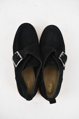 CLARKS Black Suede Eden Mid Monk Buckle Derby Oxford Shoes sz women 7.5 NWOB Clarks Women main image 2