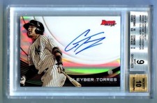 2017 Bowman's Best #MAGT Gleyber Torres Monochrome Yankees Auto /125 BGS 9