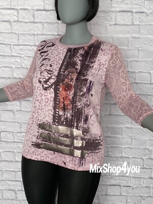 °°Bader°° Shirt Tunika aus Ausbrenner-Jersey Kaltfärbung rose-aubergine 38-52