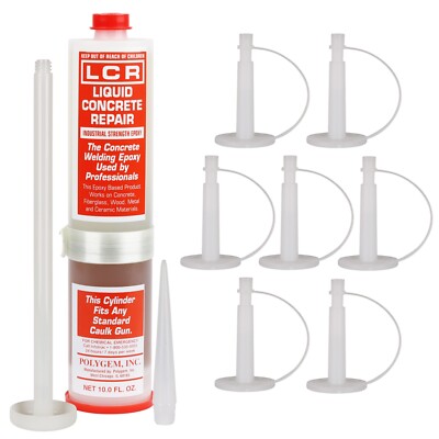 Polygem Concrete Crack Repair Bundle - Injection Epoxy w/ 7-Pack Ports, Open Box
