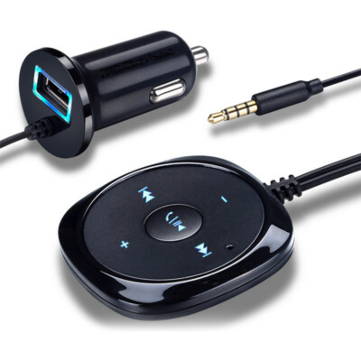 Aux to Bluetooth 5.1 Adapter 3.5mm Bluetooth Receiver Microphone for Car