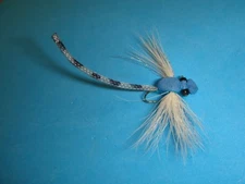 FLY FISHING FLIES - Extd. Body Blue ADULT DAMSEL / DRAGON size #10 (6 pcs)