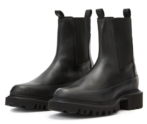 AllSaints Harlee Women's Leather Chelsea Ankle Boots in Black Size 38 / US 8
