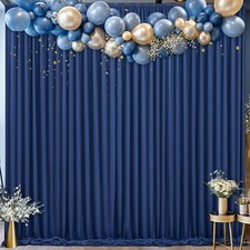 8x10FT Navy Blue Backdrop Curtains for Wedding Parties Wrinkle Free Polyester...