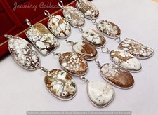 Wild Horse Jasper Gemstone 5PCS Pendants 925 Silver Plated Wholesale Jewelry Lot