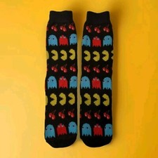 Pac Man Socks - Black - Toe Box - Cotton Blend - One Size Pac-Man New Soft