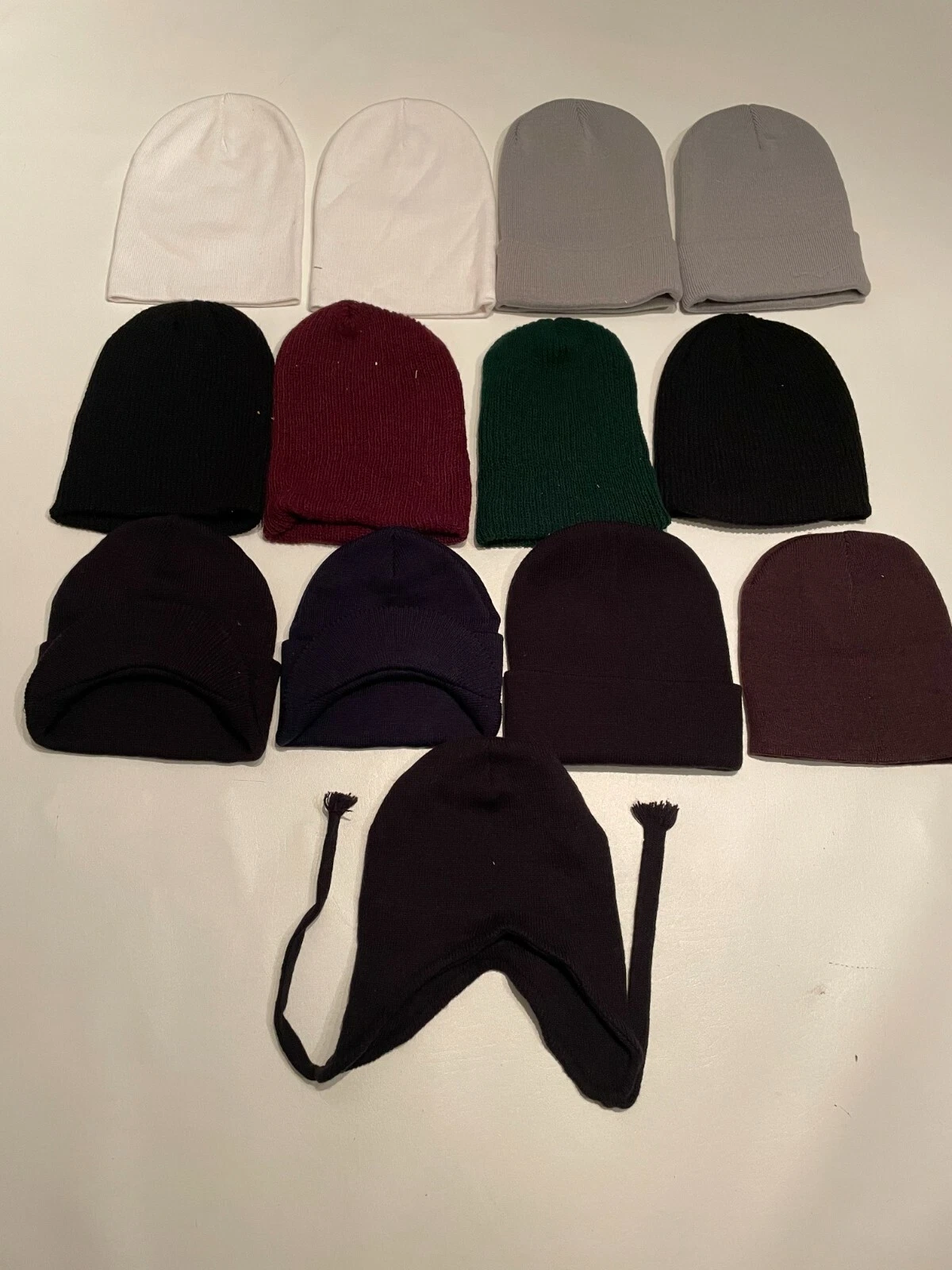 Lot of 15 Mixed Multicolor Knit Beanie Hats One Size