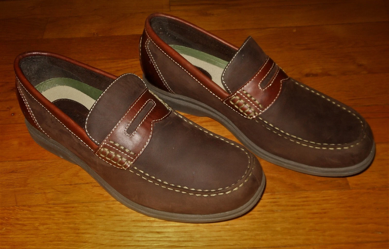 Mocassini Timberland penny uomo 8 5 M pelle bicolore indossati una volta