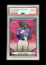 2023 Bowman Sterling DYAN JORGE MAGENTA PROSPECT REFRACTOR /75 PSA 10
