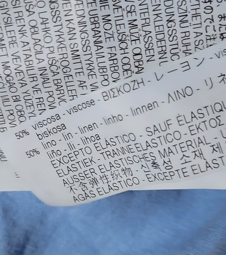 Zara Kleid Größe L NEU Neu mit Etikett Leinenmischung Periwinkle Langarm gesmokt - Bild 15 von 15
