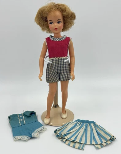 Vintage Ideal Tammy Family Pepper Doll P9-3 Gingham & Blue Romper & Skirt 1965