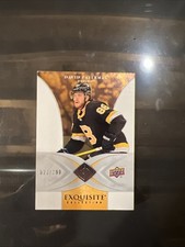20/21 Upper Deck Exquisite /299 David Pastrnak Boston Bruins 06 Rookie Tribute